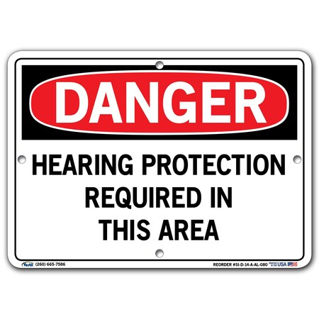 Vestil Sign, Danger, 10.5x7.5", Aluminum, .080, SI-D-14-A-AL-080 SI-D-14-A-AL-080